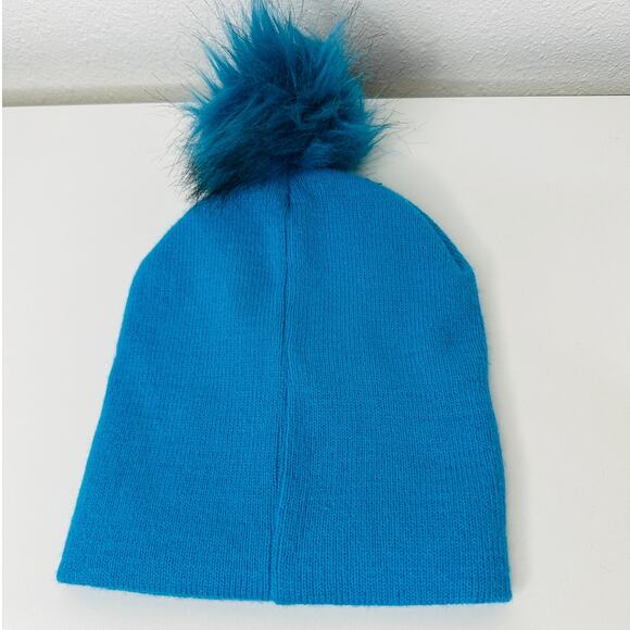 Baby Phat Blue with Gold Logo and Heart Pom Beanie OS - Picture 5 of 10
